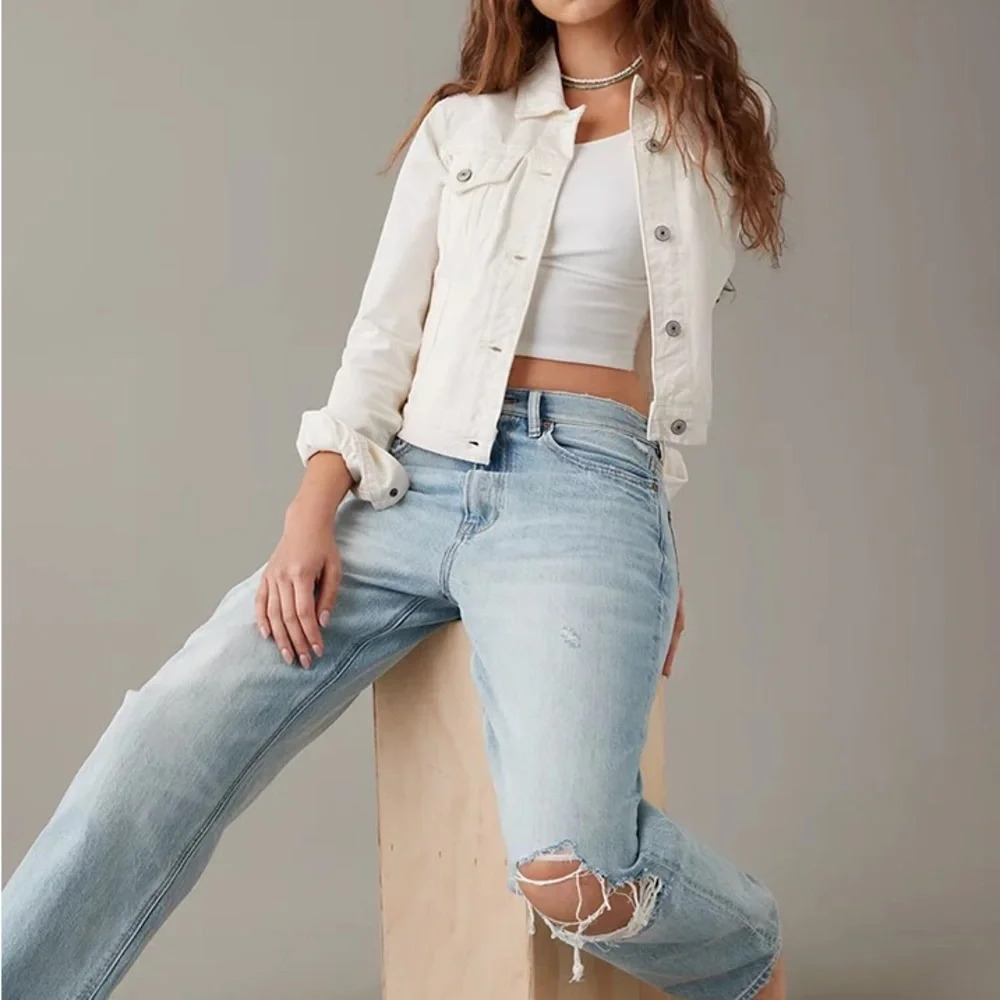 AMERICAN EAGLE Fitted Jean Denim Jacket Size Medium
